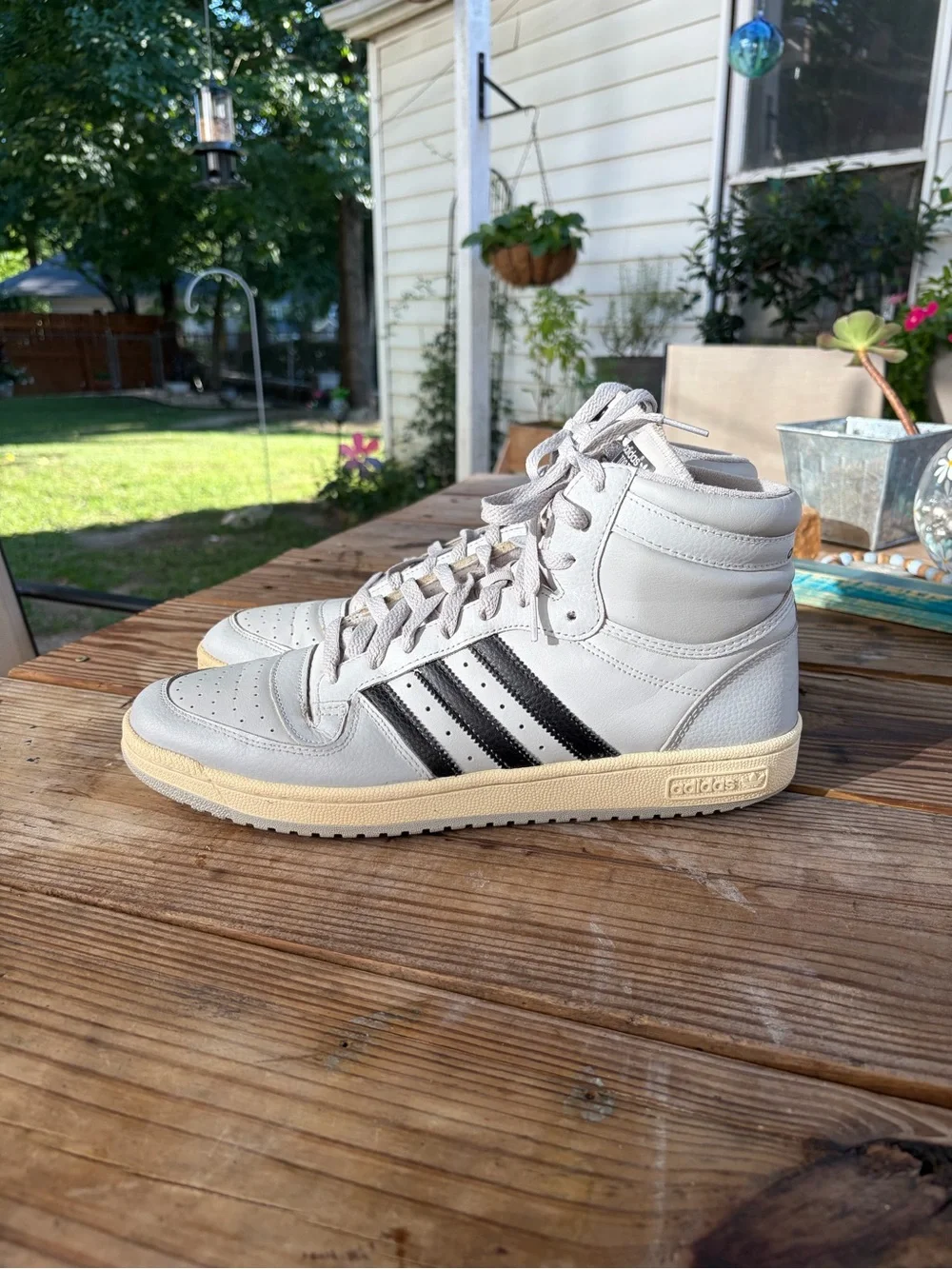 Adidas Top Ten RB High Top Sneakers White Black Leather GV6633 Men’s Size 13